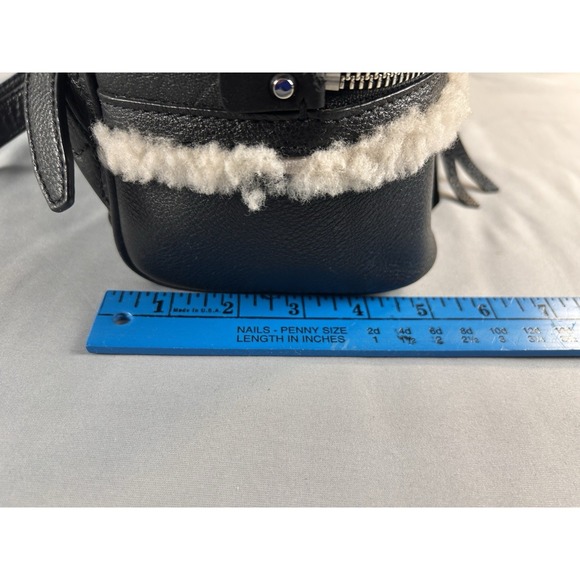 Michael Kors‎ Rhea Medium Suede and Faux Shearling Backpack Black NWT main image 12